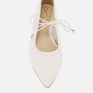 Sam Edelman Bri Ivory Leather Pointed-Toe Mary Jane Flats Size 8